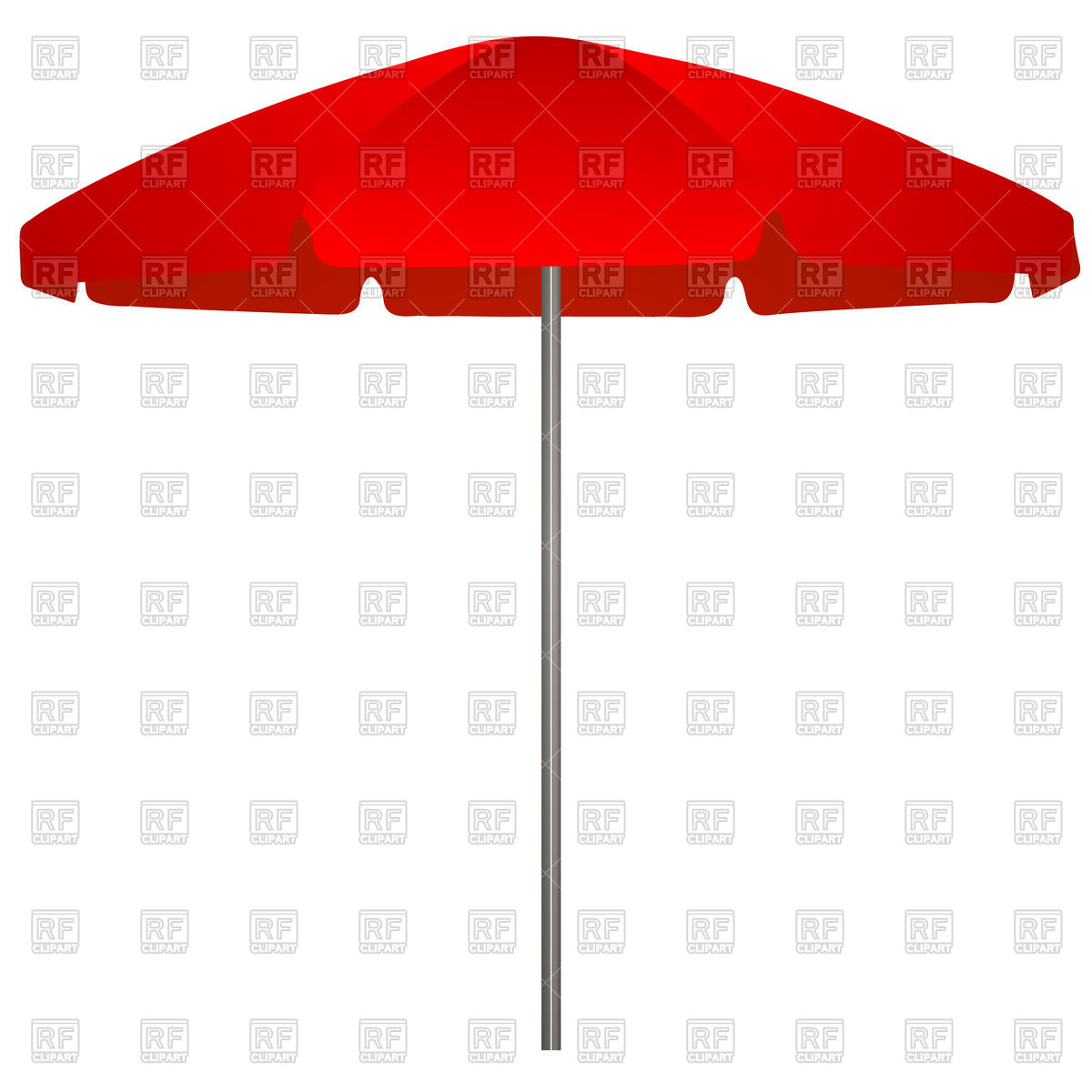 1200x1200 Red Beach Umbrella (Parasol) Royalty Free Vector Clip Art Image