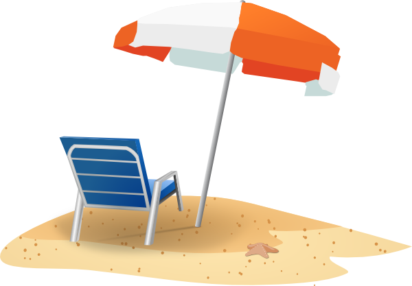 600x417 Beach Chair And Umbrella Clip Art