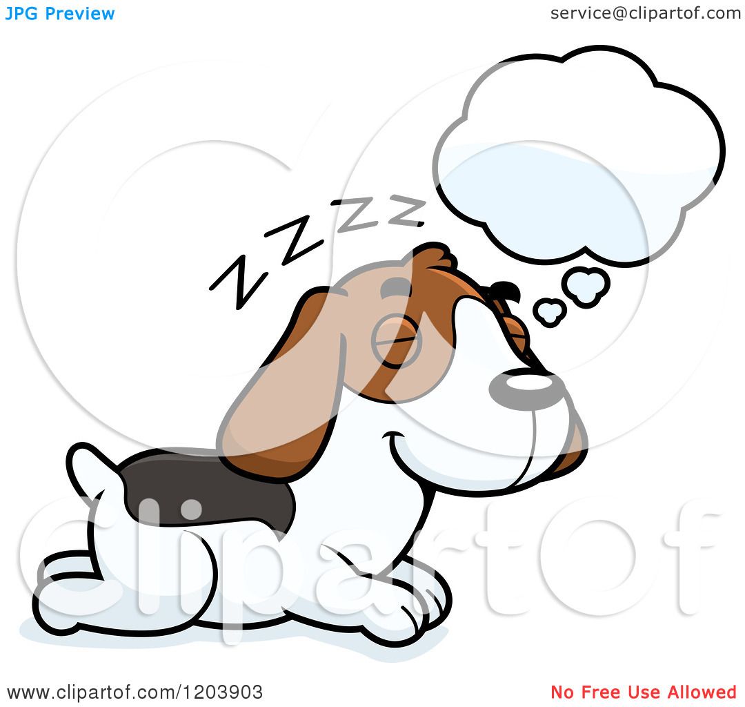 1080x1024 Cartoon Of A Cute Beagle Puppy Dreaming