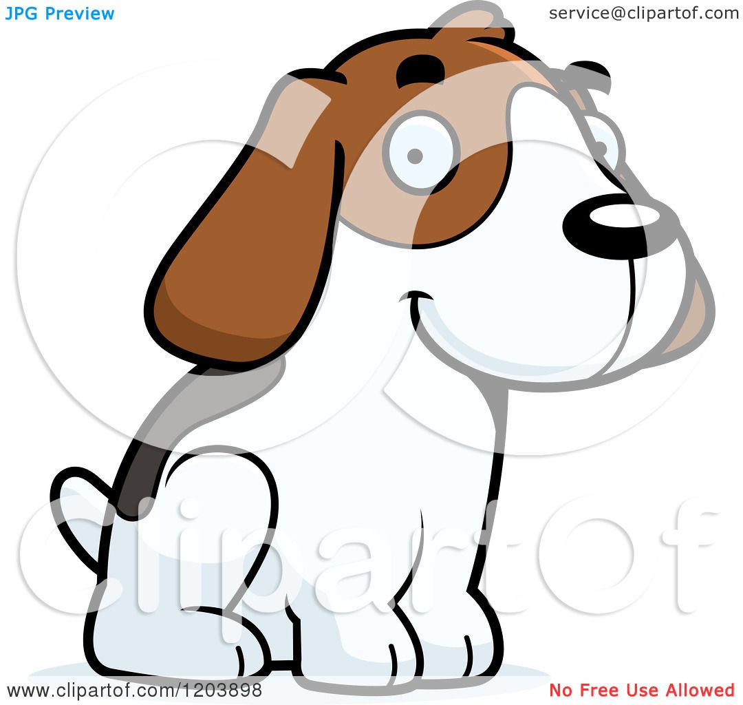 1080x1024 Cartoon Of A Cute Beagle Puppy Sitting