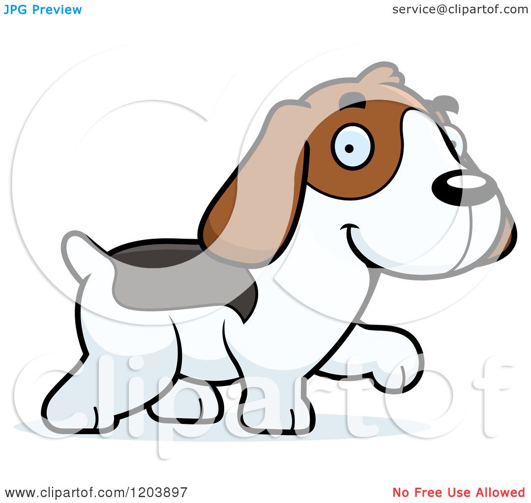 1080x1024 Cartoon Of A Cute Beagle Puppy Walking