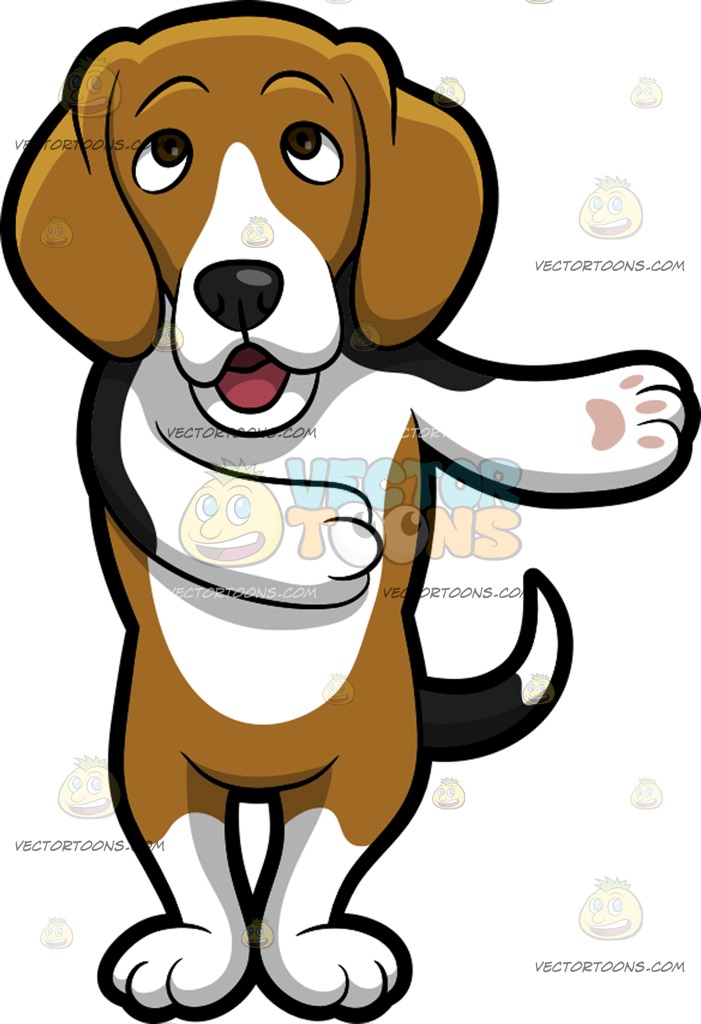 701x1024 An Adorable Beagle Making A Point Cartoon Clipart Vector Toons