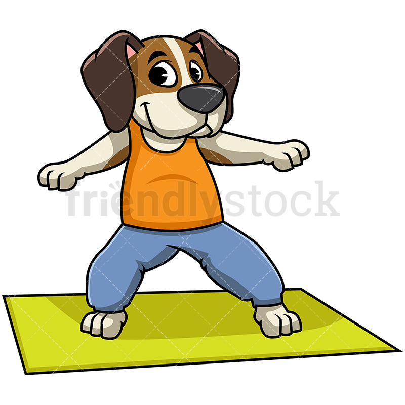 800x800 Beagle Dog Doing Yoga Cartoon Vector Clipart