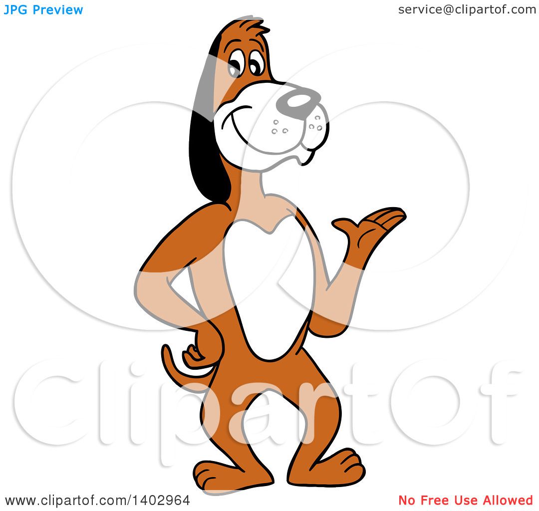 1080x1024 Cartoon Clipart Of A Presenting Beagle Dog Standing