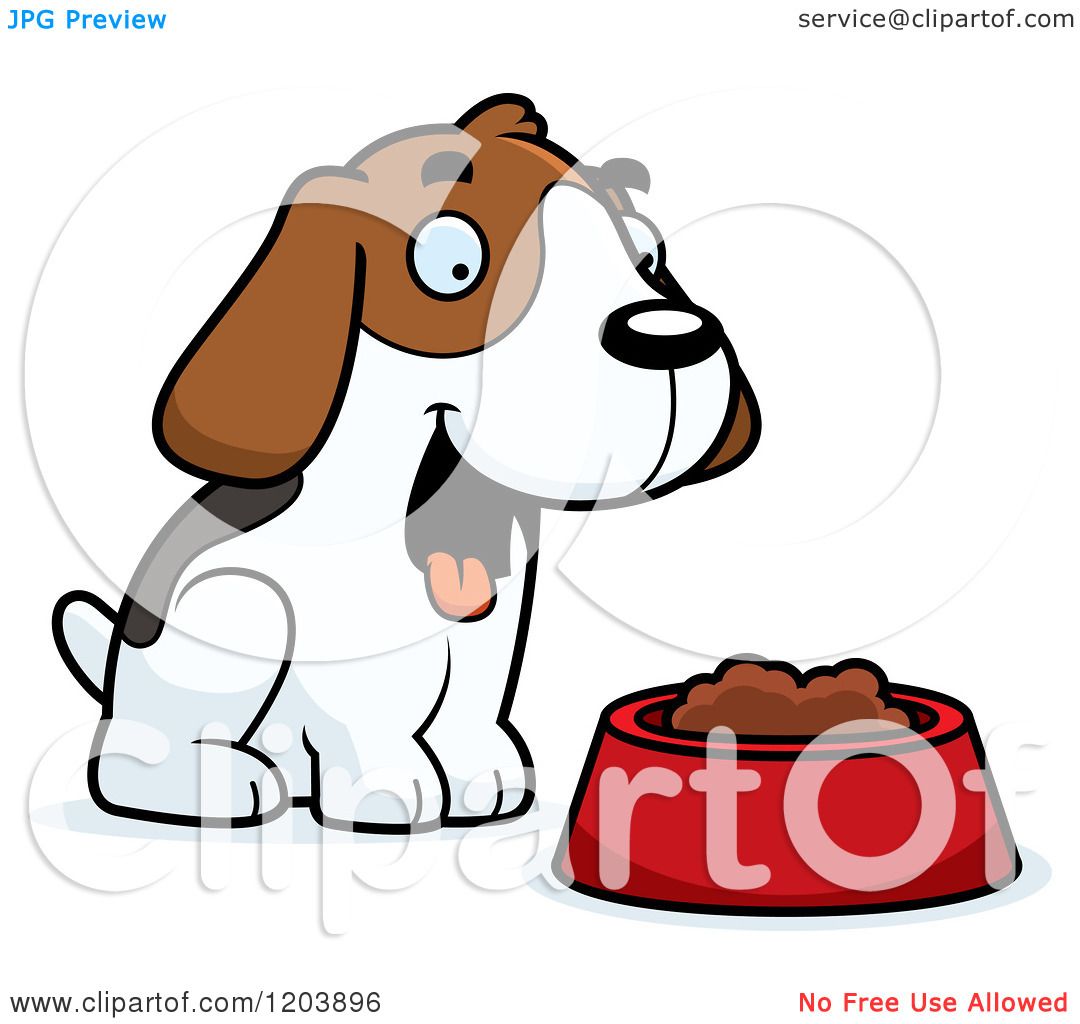 1080x1024 Cartoon Of A Cute Beagle Puppy With Dog Food