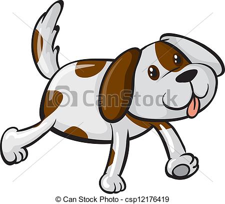 450x407 Illustration Of A Smiling Dog On A White Background Vector Clip