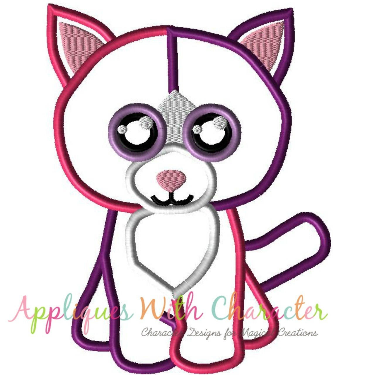 1280x1280 Beanie Boo Pellie Cat Applique Design By Appliques With Character