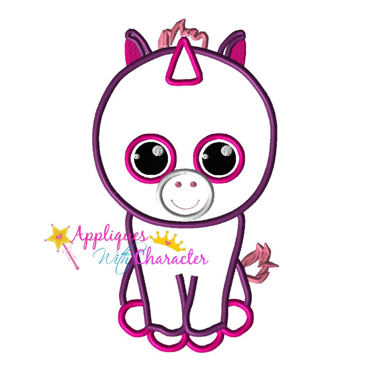 1280x1280 Beanie Boo Unicorn Applique Design By Appliques With Character