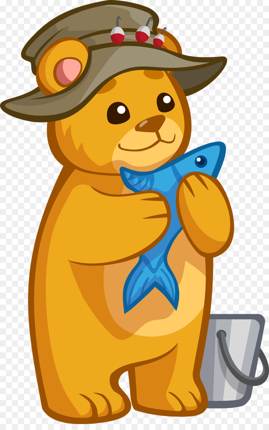 900x1440 Brown Bear Fish Clip Art