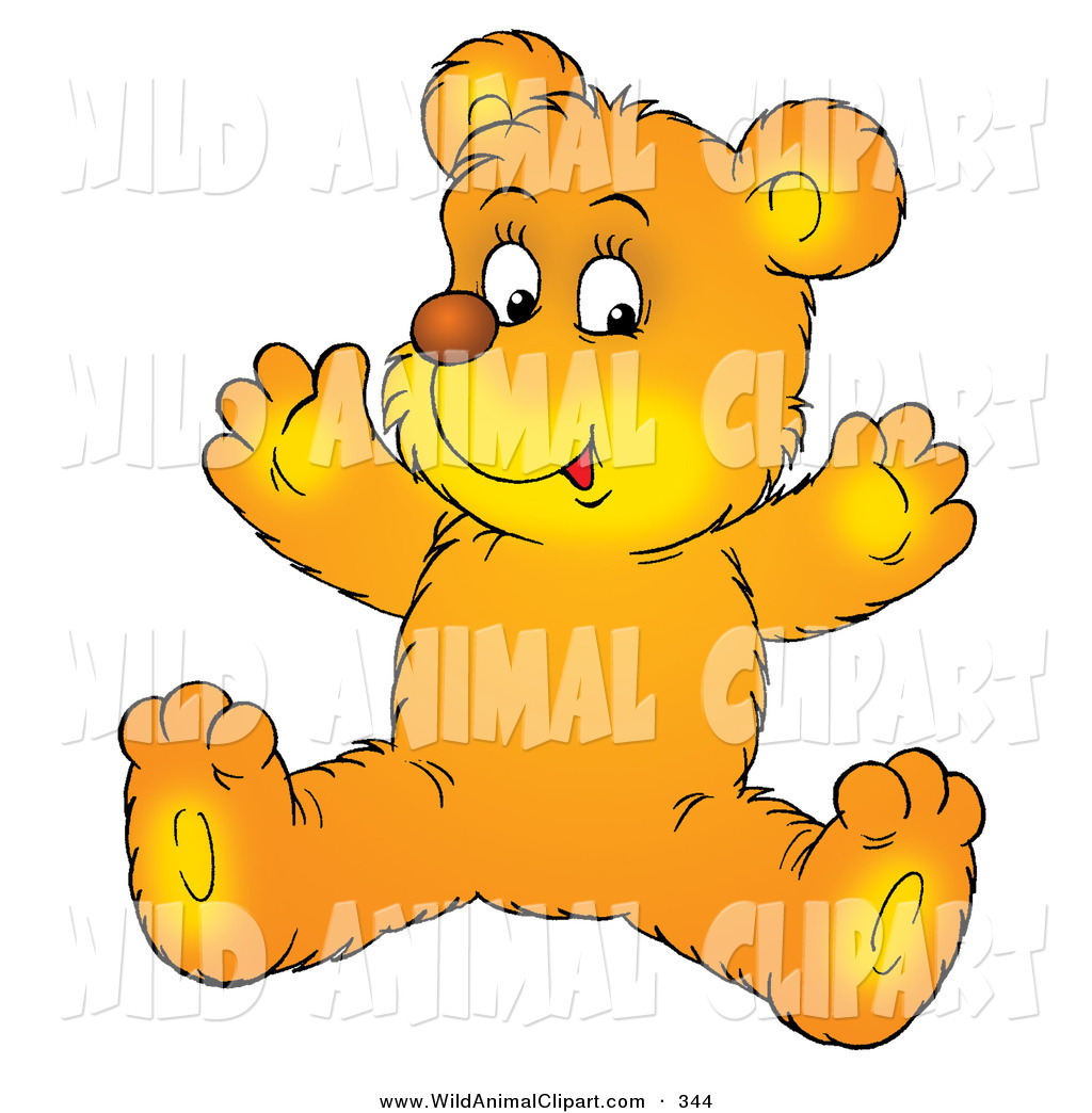 1024x1044 Clip Art Of A Cute And Happy Yellow Bear Cub Sitting On The Floor