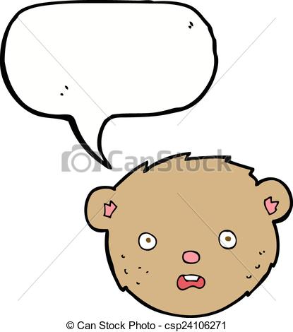 415x470 Cartoon Teddy Bear Face With Speech Bubble Vectors Illustration