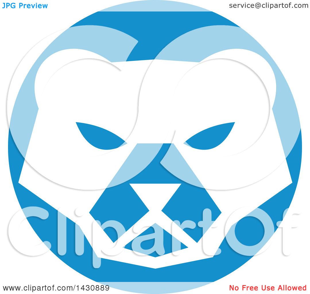 1080x1024 Clipart Of A Retro White Polar Bear Face In A Blue Circle