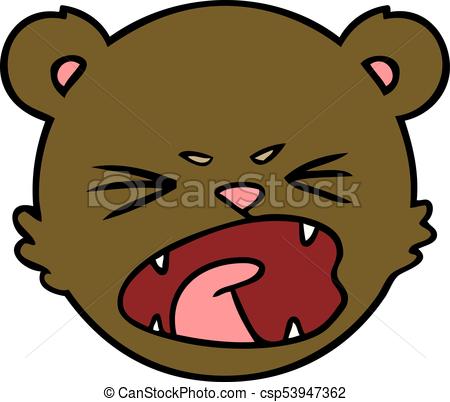 450x402 Cute Cartoon Teddy Bear Face Clip Art Vector
