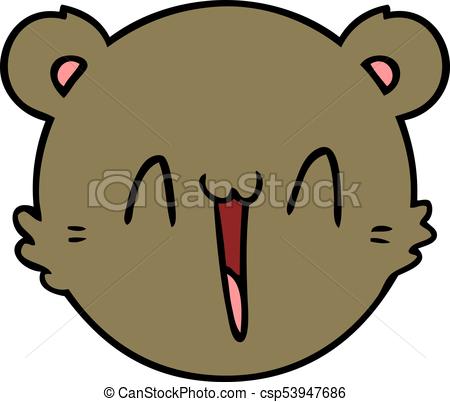 450x402 Cute Cartoon Teddy Bear Face Vector