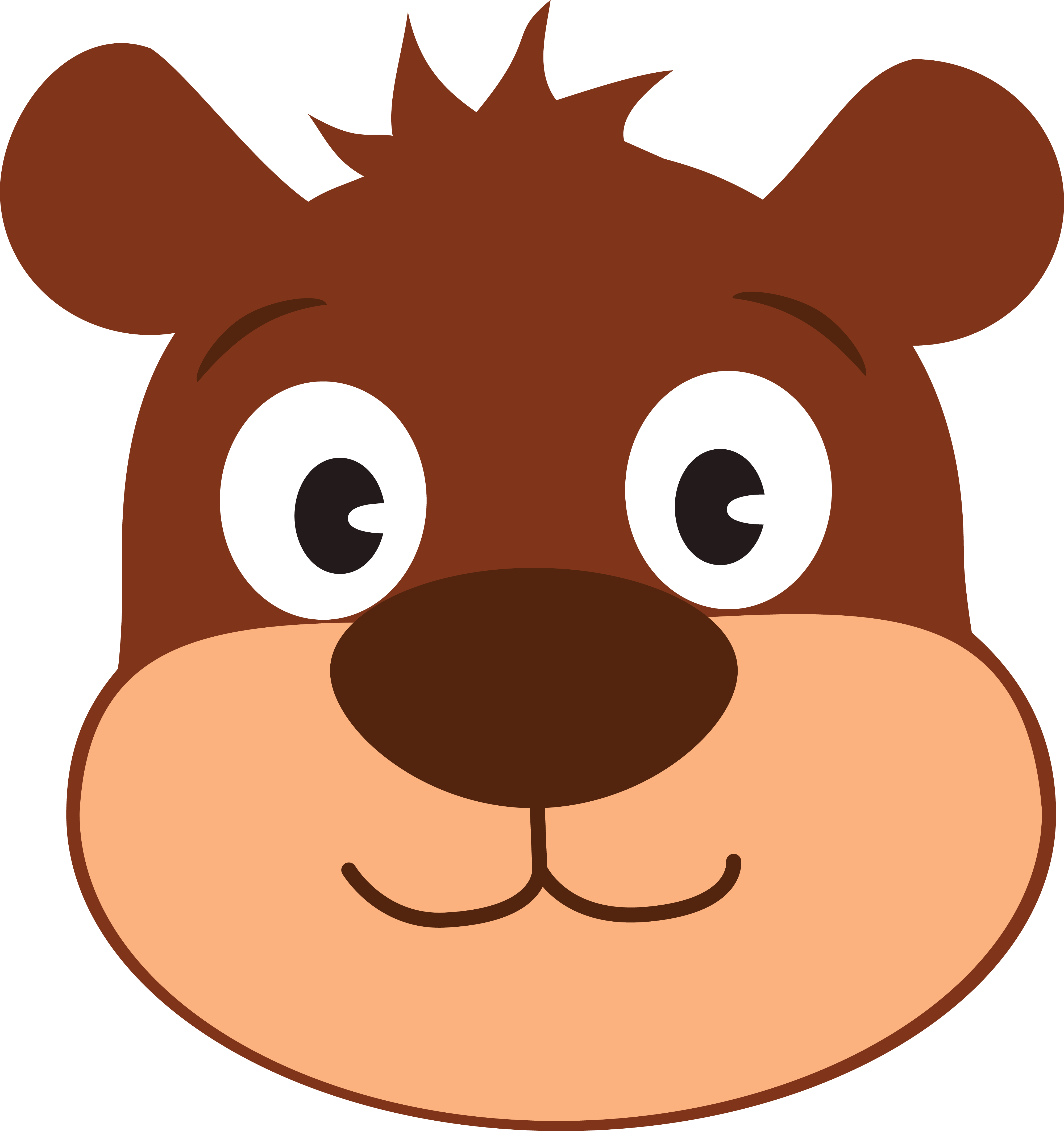 4000x4251 Free Clipart Of A Cute Bear Face
