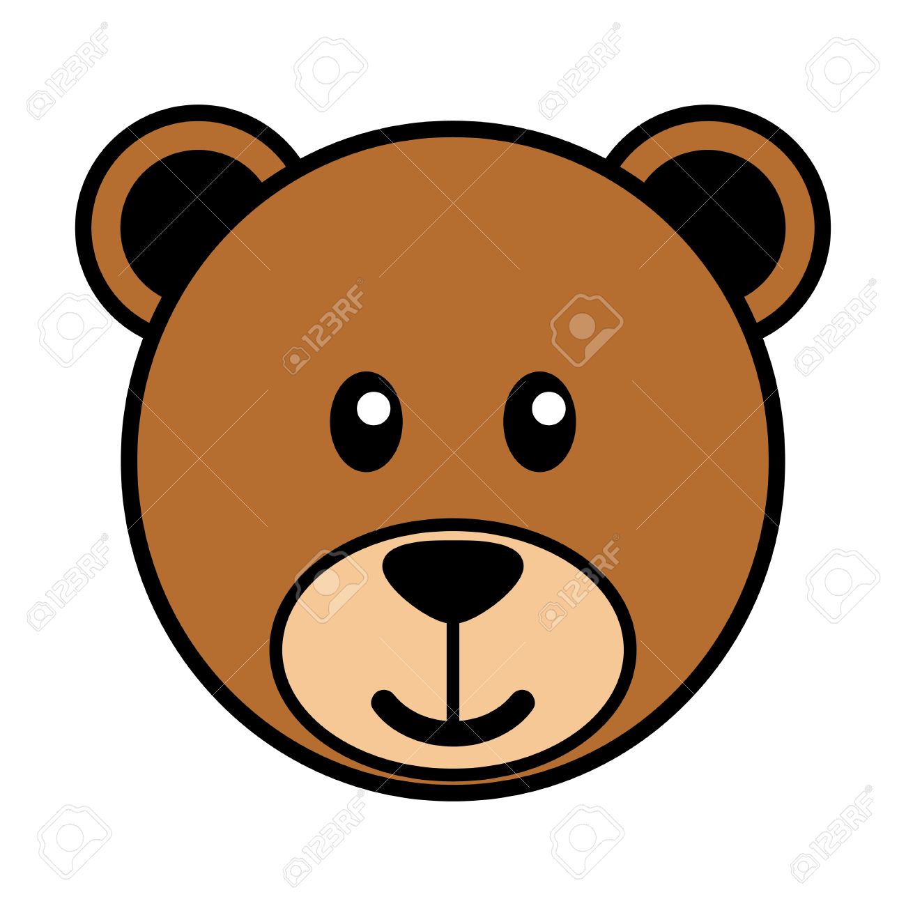 1300x1300 Brown Bear Clipart Face