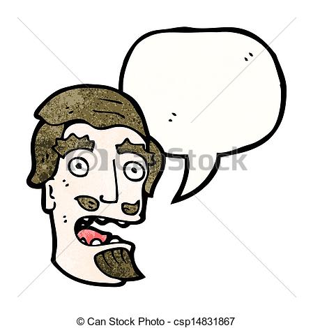449x470 Cartoon Shocked Man With Goatee Beard Clip Art Vector