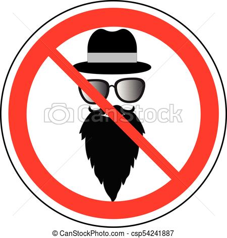 450x470 Prohibition Sign Of Wearing Hat, Glasses And Beard, Vector Vector