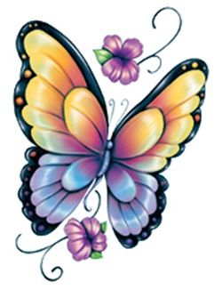 250x326 Butterfly Rainbow Tattoo Design