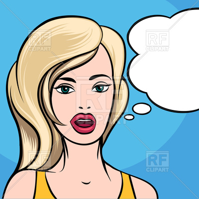 400x400 Beautiful Young Girl With Speech Bubble