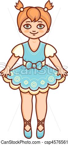 222x470 A Little Ballerina In A Beautiful Dress. Vector Illustration