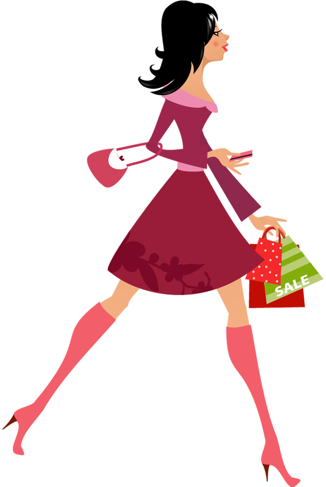 650x970 Shopping Bag Clipart Pretty Girl