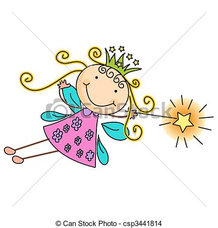 450x470 A Beautiful Vector Illustration Of A Fairy With Crown