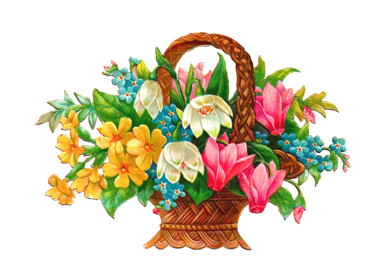 1353x971 Antique Images Free Flower Basket Clip Art 2 Wicket Baskets Full