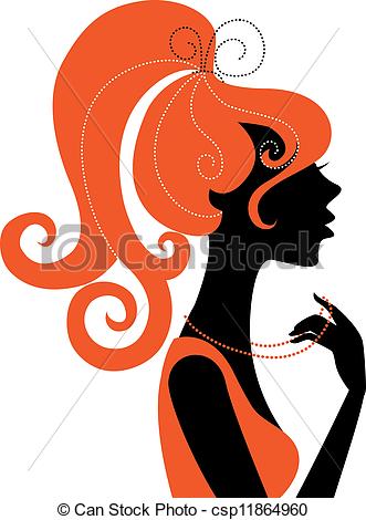 331x470 Beautiful Girl Silhouette Profile Clip Art Vector