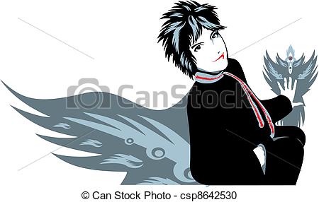 450x286 Beautiful Girl With Wings Isolated On White Vector Clipart