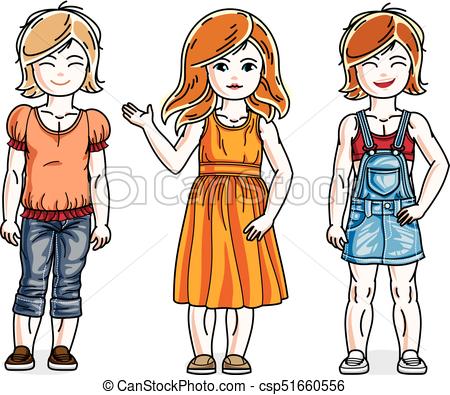450x395 Beautiful Little Girls Cute Children Standing Wearing Casual