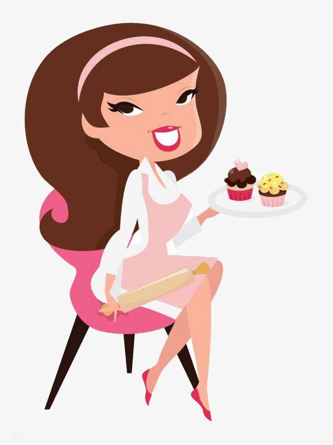 650x868 A Beautiful Girl With A Cake, Beauty, Hand, Cartoon Png Image