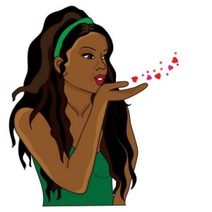 300x300 Clip Art Illustration Of A Beautiful, African American Girl