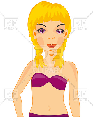 319x400 Making Look Younger Beautiful Girl In Swimsuit Royalty Free Vector