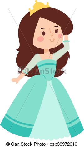 269x470 Princess Vector Character Isolated. Cute Beautiful Princess