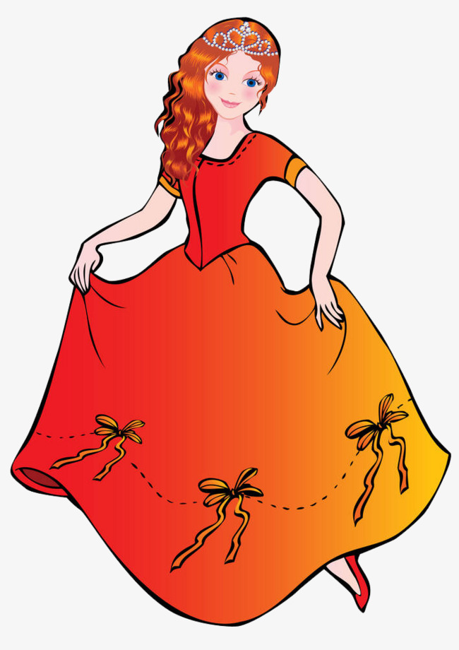 650x920 A Woman Carrying A Skirt, Princess, Beautiful, Cartoon Png Image
