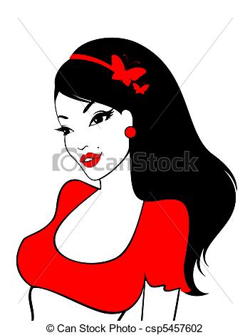 351x470 Portrait Of Beautiful Young Girl Clip Art