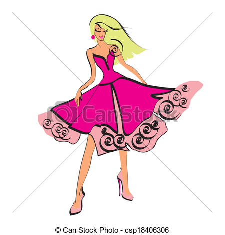 450x470 Beautiful Woman Vector Clipart