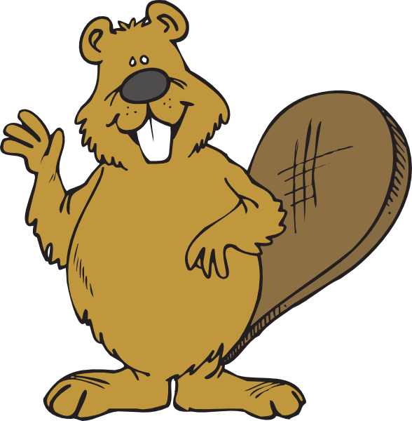 588x600 Beaver Waving Clip Art