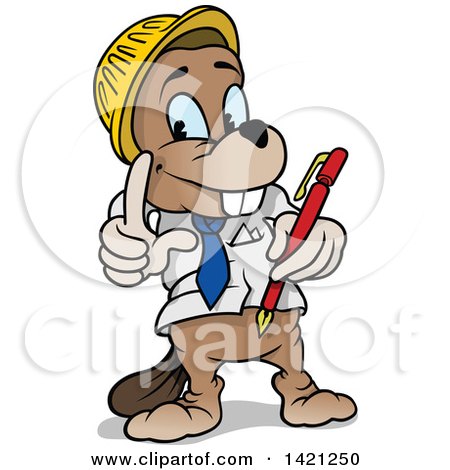450x470 Royalty Free (Rf) Clipart Illustration Of A Beaver By Its Dam
