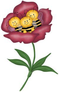 200x310 Bees In Flower Clip Art Malerei Clip Art, Bees
