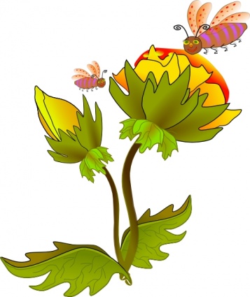 357x425 Bee And Flower Clip Art Clipart Panda