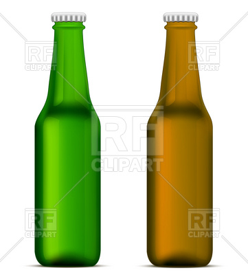 361x400 Green And Brown Beer Bottles Royalty Free Vector Clip Art Image