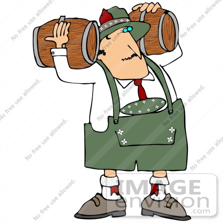 450x450 Clip Art Graphic Of An Oktoberfest Man Delivering Beer Kegs