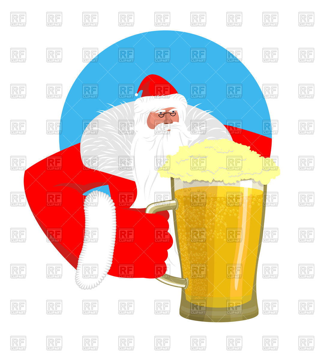 1053x1200 Santa Claus And Big Beer Mug Royalty Free Vector Clip Art Image