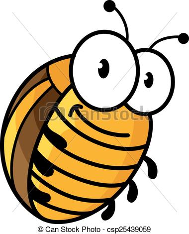 380x470 Big Colorado Potato Beetle In Cartoon Style With Funny Face