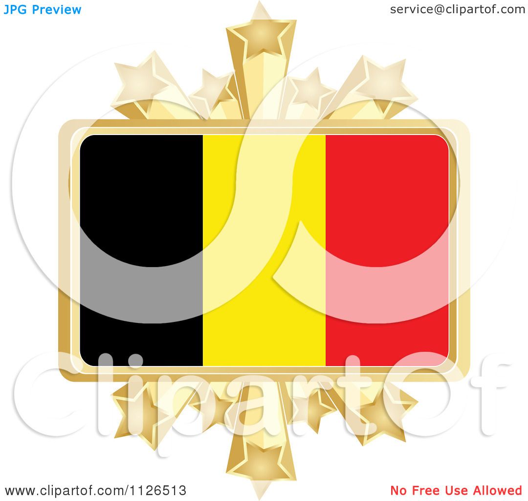 1080x1024 Clipart Of A Belgium Flag With A Golden Stars Frame