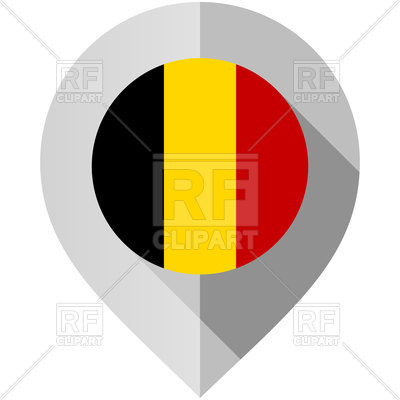 400x400 Icon Of Pin With Belgium Flag On White Background Royalty Free