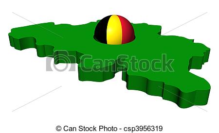 450x274 Belgian Flag Sphere With Belgium Map Illustration Stock