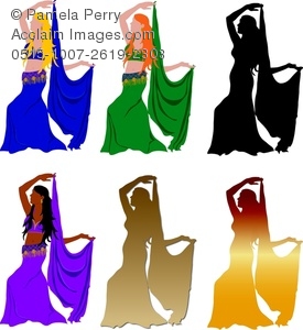 275x300 Clip Art Illustration Of A Collection Of Belly Dancers